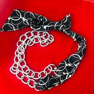 ⭐️CHAIN W BLACK/WHITE SATIN TIE BELT